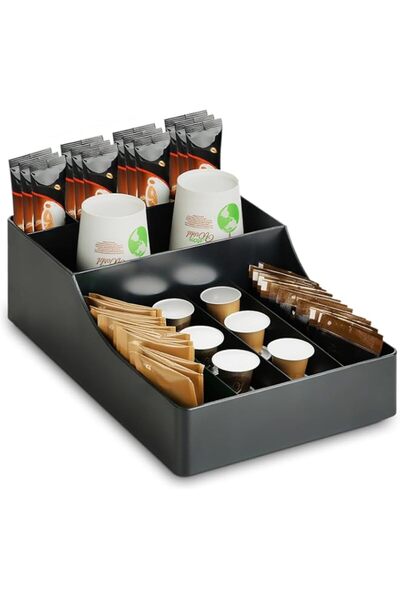 Generic Coffee Station Storage Rack, 9 Compartment Stockpile Tray, Tea and Co...