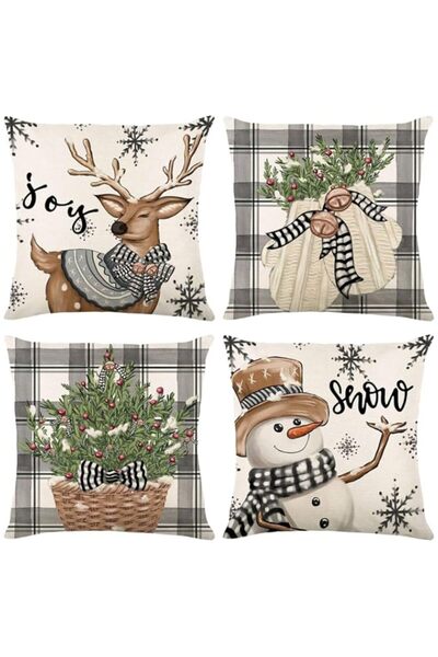 Generic BEETO Set of 4 Christmas Decor Pillow Covers, Decorative Throw Pillow...