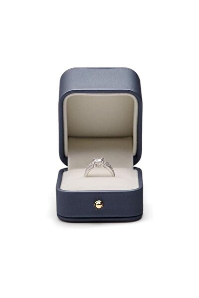 Generic JZS Ring Box, Square Leather Jewelry Ring Bearer Box Vintage Double S...
