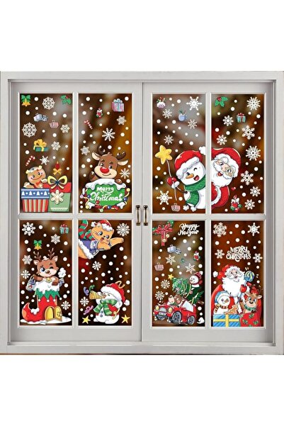 Generic Brand BIGTHREE Christmas Window Decorations, 8 Pcs Christmas Window C...