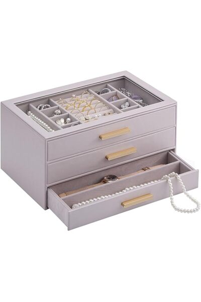 Generic Brand Lolalet Jewelry Box Organizer, 3-Layer Jewelry Organizers and S...