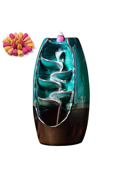 Generic Brand Tazweeq Ceramic Incense Burner, Waterfall Backflow Incense Hold...