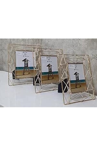 Generic Brand Decorhills Geometry Design Gold Frame Photo Frame - Elegant Hom...