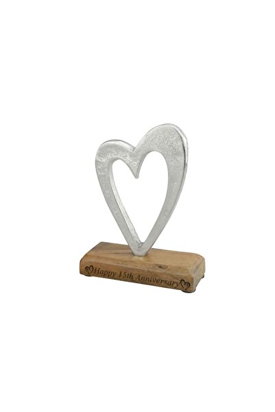 Generic Brand 15th Anniversary Rustic Metal Heart Decoration – Free Standing ...