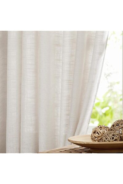 Generic Brand FMFUNCTEX Sheer Linen Curtains for Bedroom 96 inches Long Natur...