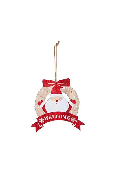 Generic Brand Christmas Wooden Plate Ornament – B, Santa