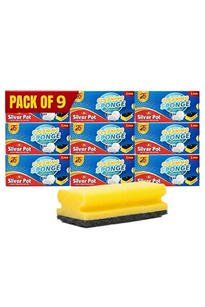 Generic Silver Pot Multi-Purpose Kitchen Sponge & Scourer – Pack of 9 (9.4cm)...