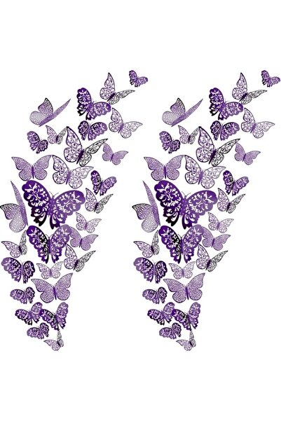Generic Tazweeq 72 Pcs New Vintage Pattern Hollow Butterflys Wall Decals, 3D ...