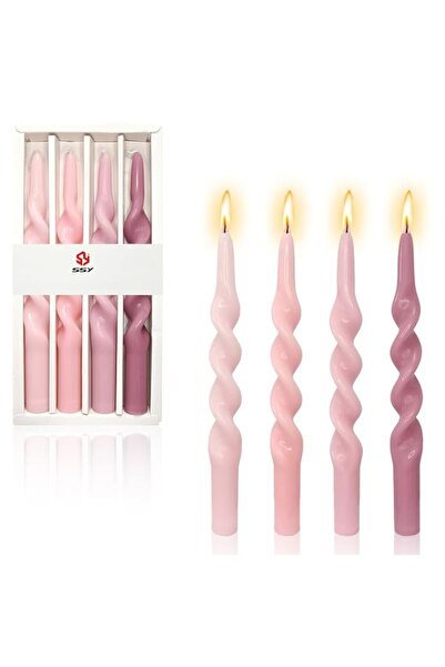 Generic Brand Handmade Spiral Taper Candles - Gradient Color Twisted Candlest...