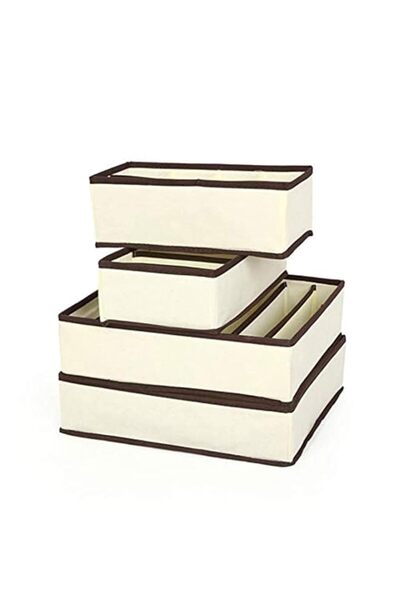 Generic SKEIDO 4 set Drawer Collapsible Storage Boxes For Bra Underwear Foldi...