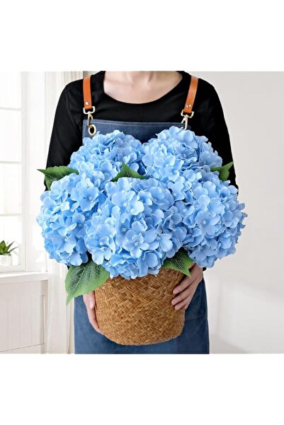 Generic JINWOE Blue Flowers Hydrangea Artificial Flowers, 5Pcs 20Inch Large L...
