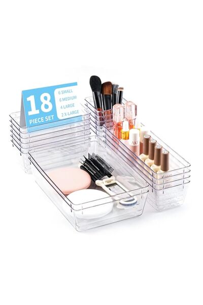 Generic SKY-TOUCH 36PACK Clear Plastic Drawer Organizer,Drawer Organizer Tray...