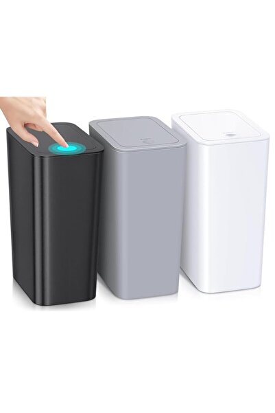 Generic 3 Pack Bathroom Small Trash Can with Lid,10L / 2.6 Gallon Slim Garbag...