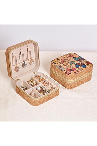 Generic Brand X Spring Travel Jewelry Box, 10x10x5CM Compact Cork Material Or...