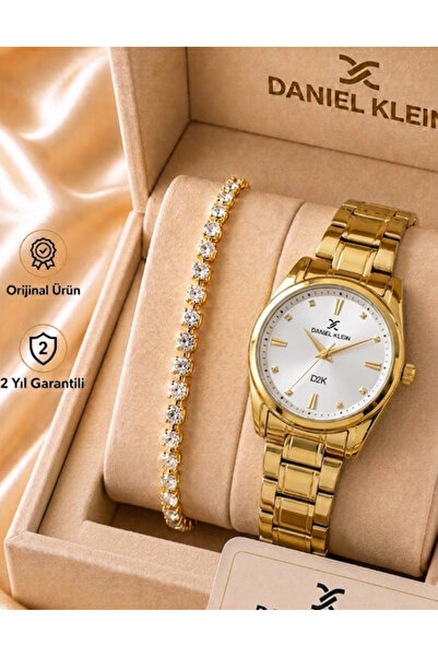 Daniel Klein Women's Wristwatch Yellow Color Yellow Dial Waterproof Bracelet ...