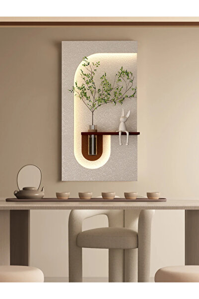 Generic Modern LED Hidden Light Wall Art with Glass Rose Stand and Remote Con...