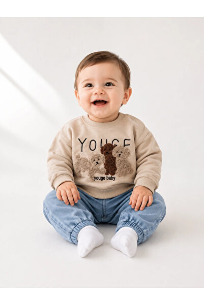 hümabebe Embroidery Detailed Dogs Knitted Jeans Seasonal 2-Piece Baby Boy Set