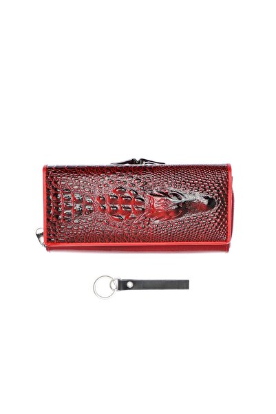 Tita Portofel de damă, din piele naturală, design crocodil 3D, 18,5 x 9 x 3,5...