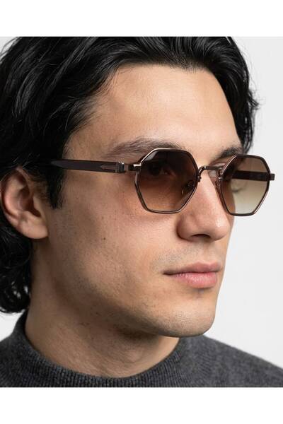 funeyes Vanta Geometric Brown Trend Color Unisex Premium Sunglasses