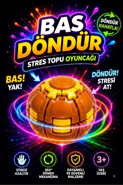 Magicway Spinning Ball Bas Döndür Stres Topu Oyuncağı İthal Rulmanlı Yaylı Hı...