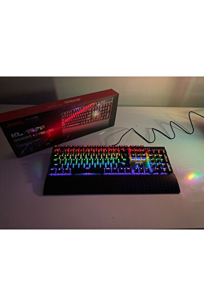 jedel KL-159P SİYAH USB BİLEK DESTEKLİ BLUE SWİTCH FULL RAİNBOW Q GAMİNG OYUN...