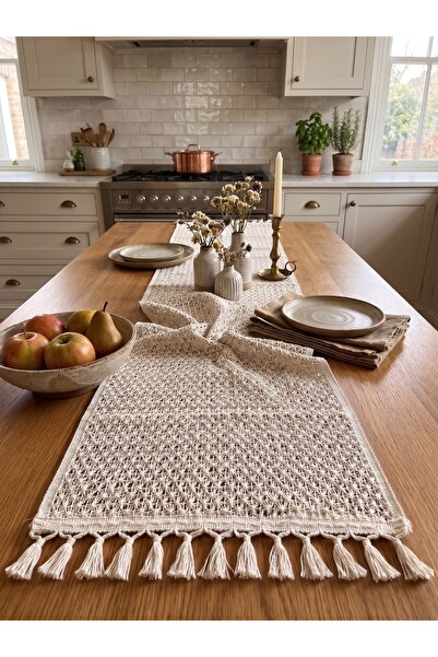 nf neofabric شريط دانتيل قطني بنمط قرص العسل 145*37 سم