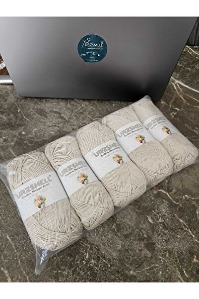urzsmell Cotton Knitting Yarn 5-Pack 500 Gr. Bej (Adet 100Gr, 200Mt Dir.)