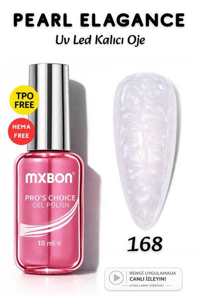 Mxbon Uv Led Kalıcı Oje 10 ml Hema & TPO Pearl Elegance Pearly İnci Efekt - 168