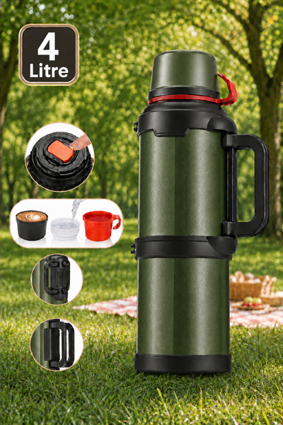 Boldy 4 Liter Steel Thermos - Thermal Insulated Thermos - Stainless Steel The...