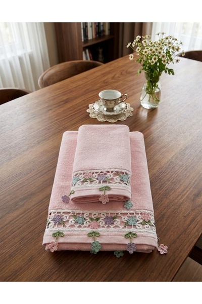 Arliva Home Alya Velvet vezeni set od 2 peškira sa analnim i ženskim motivom ...