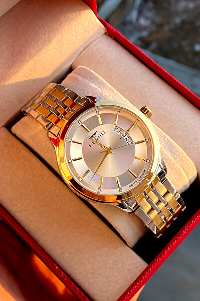 FERRO Men's wristwatch steel band 2 years warranty waterproof boxed