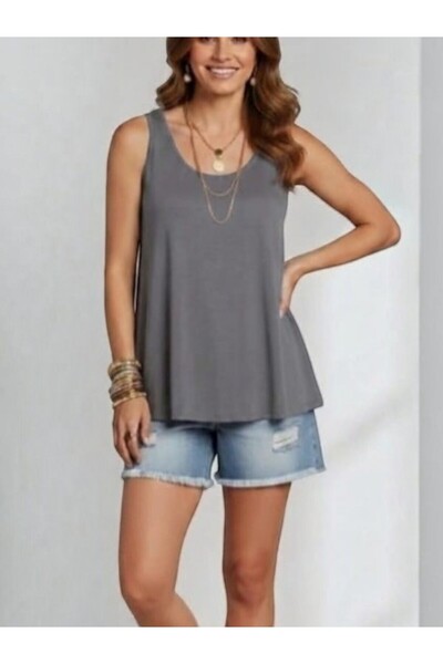 MODA Women's Round Neck Thick Strap Bell Cut Athlete T-Shirt