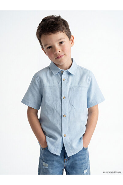 LC Waikiki Nevavm with Difference Boys' Short-Sleeved Shirt
