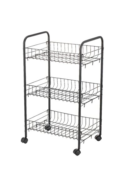 Generic Kitchenette 3-Tier Kitchen Trolley Storage Cart with Wheels, 38 cm x ...