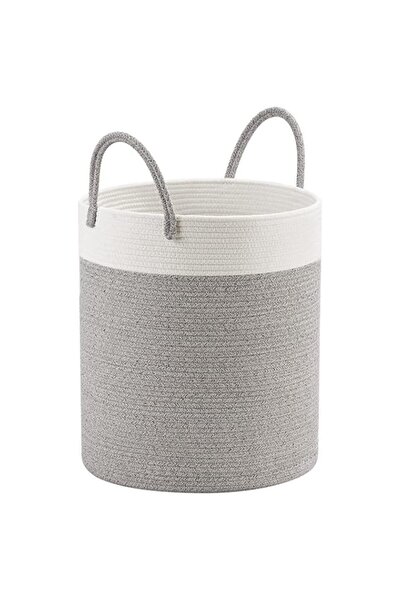 Generic Cotton Rope Basket,Blanket Basket Toy With Handle,Woven Laundry For L...