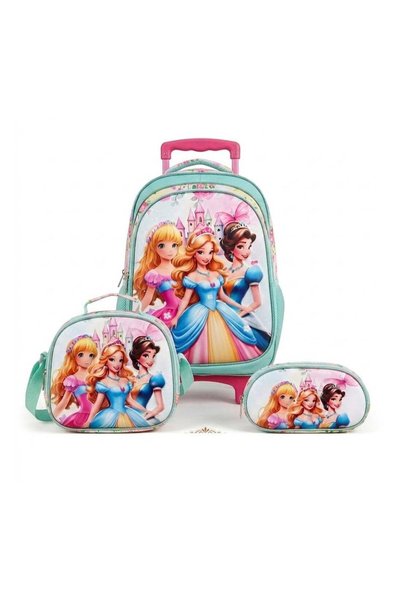 RENOVO Kids' Trolley School Bag Set, 3 Pieces – Wheeled Bag with Lunch Bag an...