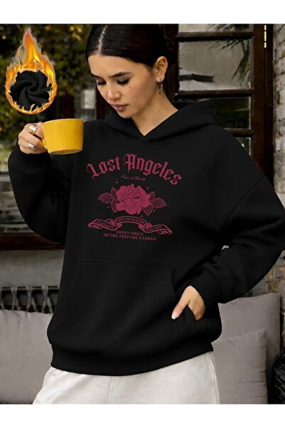 FUFLUNS Los Angeles Flower Print Oversized Unisex Women'S/Men's Hooded Sweats...