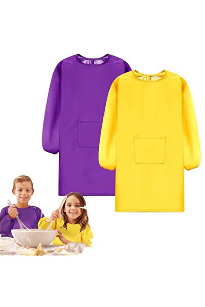Generic Kids Art Aprons, 2 Pcs Waterproof Long Sleeve Painting Smock for Chil...