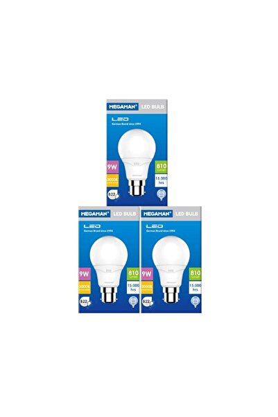 Generic Megaman CLA Led 9w pin type 3000k Warm White Yellow (pack of 3)