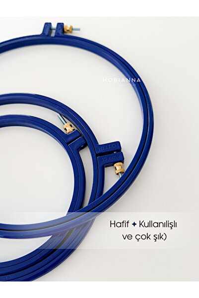 Hobianna Nakış Kasnağı Seti 3'lü - Saks Mavi