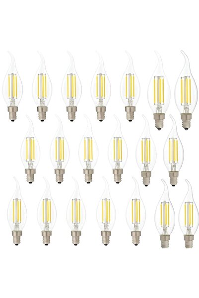 Generic 4W E14 LED Candle Bulbs, Small Screw Flame Vintage Filament Led Lamp ...