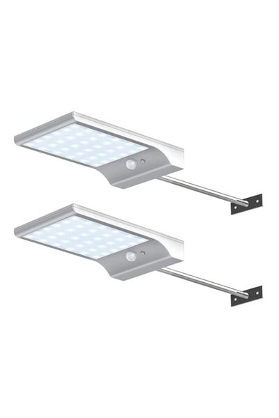 Generic SKEIDO 36 LEDs Solar Gutter Lights Wall Sconces with Mounting Pole Ou...
