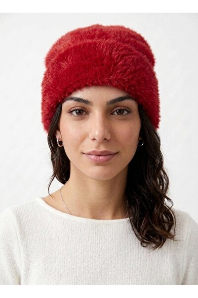 STELLA VESTİNO Women's Premium Knitted Soft Textured Beanie - Soft Folded Plu...