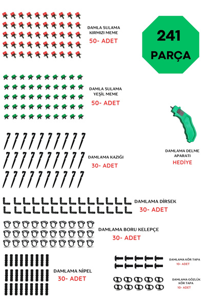 F&S Yazıcı Ticaret Damlama Sulama Mega Set - 241 Parça Delma Aparatı HEDİYE !