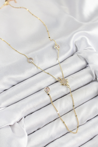 online kapsulavm avm alışveriş Brass Zircon Stone Pole Star Model Gold Color ...