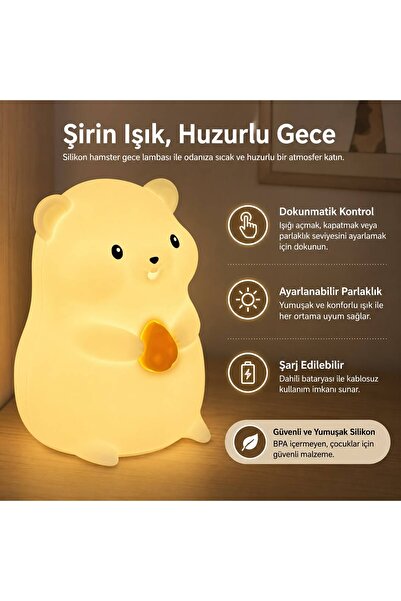 SEVİMLİ GECE LAMBASI YUMUŞAK DOKUNMATİK