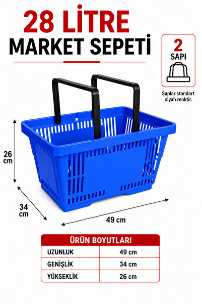 Plastik Market El Sepeti 28 L MAVİ