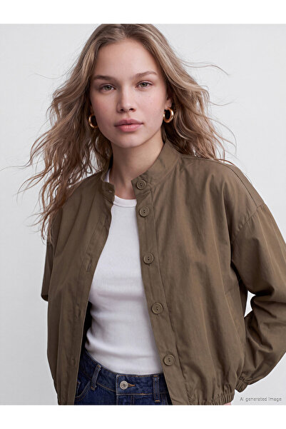 LC Waikiki Rmz Gi̇yi̇m Farkiyla Straight Roba Collar Women's Jacket