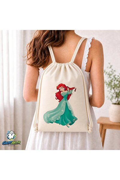 Ghostbastır Design Princess Ariel Drawstring Linen Bag C246