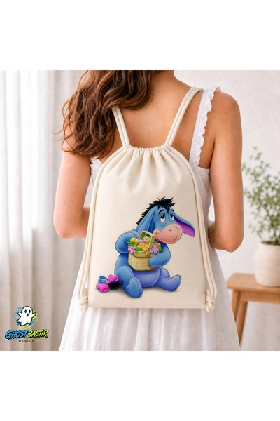 Ghostbastır Design Eeyore Drawstring Linen Bag C087